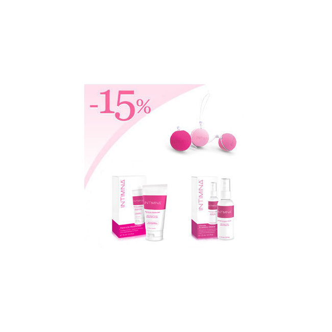 Perle de Kegel Laselle + hydratant lubrifiant féminin Intimina + Spray de nettoyage Intimina