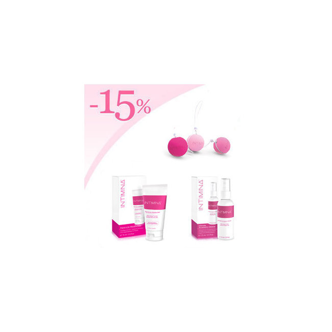 Intimina Laselle Pack de 3 + hydratant lubrifiant féminin Intimina + Nettoyant Intimina