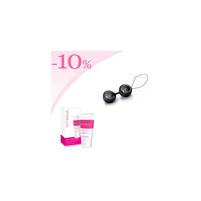 MINI Boules de Geisha Lelo Luna Balls Noires + hydratant lubrifiant féminin Intimina