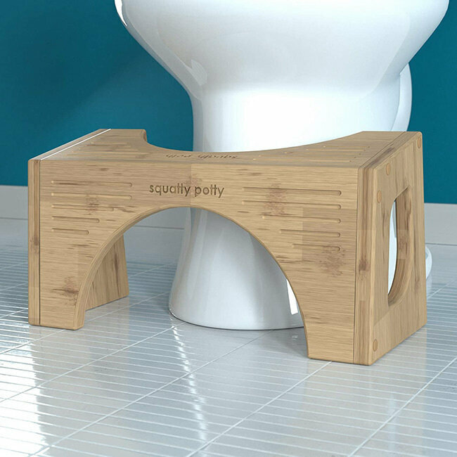 Tabouret Toilette Bambou + Fer Ergonomique – Marche Pied Physiologique Antidérapant – Soulage Constipation & Hémorroïdes – Design Moderne Salle De Bain