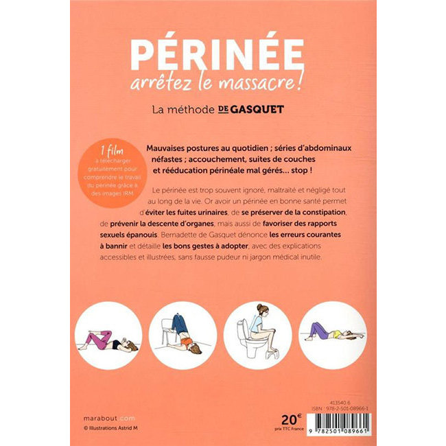 Dos de la nouvelle édition de "Périnée, arrêtez le massacre" de Bernadette de Gasquet