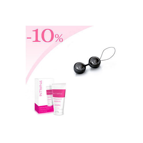 MINI Boules de Geisha Lelo Luna Balls Noires + hydratant lubrifiant féminin Intimina