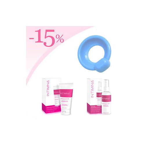 Pessaire Dish urétral + Hydratant lubrifiant intime Intimina + Nettoyant Intimina