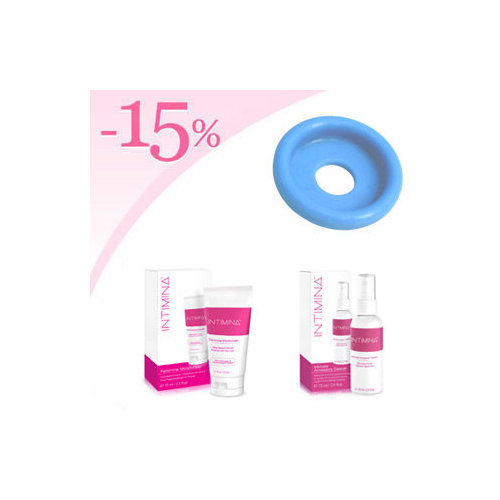 Pessaire bol + Hydratant lubrifant féminin Intimina + Nettoyant Intimina