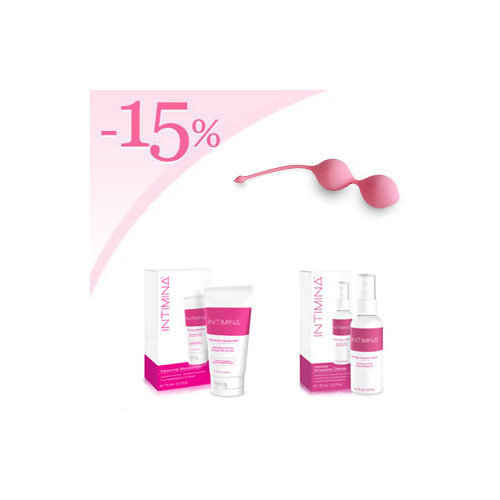 Boules de Geisha Périnée Shop + hydratant lubrifiant + nettoyant Intimina