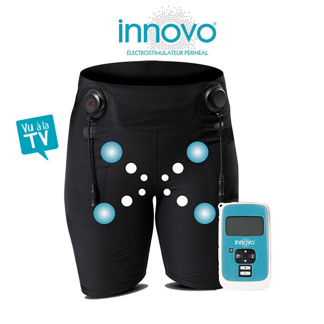 Dispositif INNOVO nouvelle version avec shorty et électrodes intégrées pour rééduquer son périnée par électrostimulation chez soi