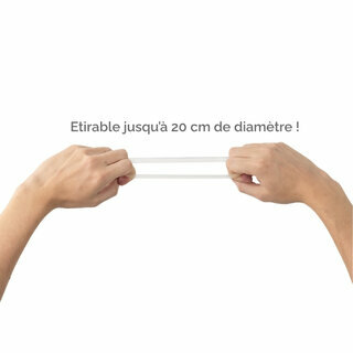 Facile � mettre, l'anneau s'�tire jusqu'� 20 cm de diam�tre