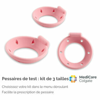 Ce kit comprend 3 tailles diff�rentes de pessaires DISH pour d�terminer le pessaire adapt� � votre patientelle