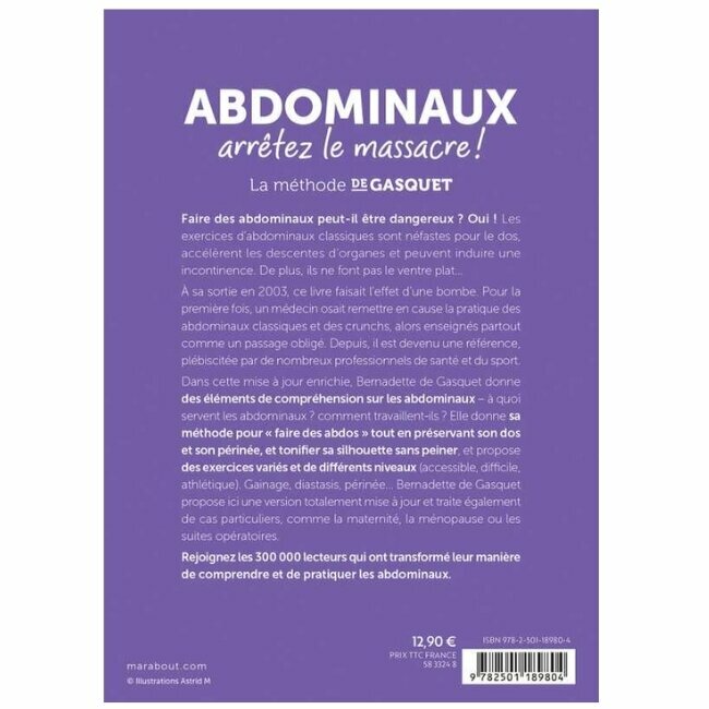 Dos du livre poche Abdominaux Arrêtez le massacre de Bernadette de Gasquet Dos du livre poche Abdominaux Arrêtez le massacre de Bernadette de Gasquet