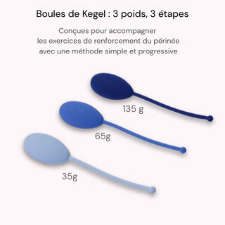 Les boules de Kegel sont vendues par 3 , avec 3 poids diff�rents pour une methode progressive