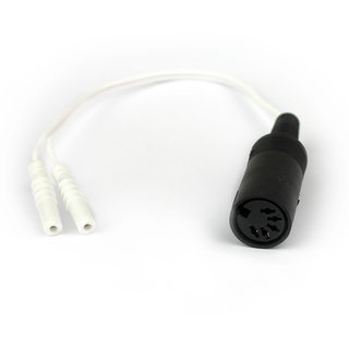 Cordon pour adapter une sonde périnéale avec prise DIN 3 vers un appareil de rééducation périnéale à connexion 2 fiches bananes 2 mm