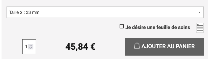 Case &agrave; cocher sur la fiche produit des pessaires Medicare Colgate