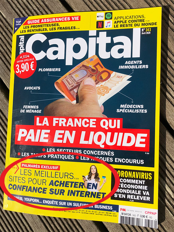 Couverture du magazine Capital avec PérinéeShop