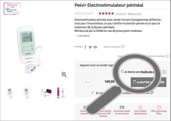 Demander une feuille de soins pour le remboursement de son appareil de rééducation périnéale à domicile